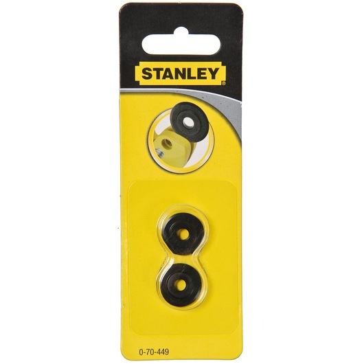 STANLEY 0-70-449 replacement rotary cutter wheels in retail packaging, front view.