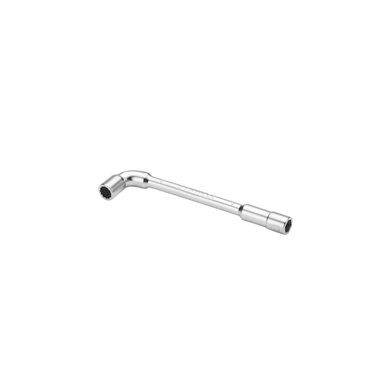 STANLEY 1-13-459 chrome finish L-shaped socket wrench, product photography on white background.