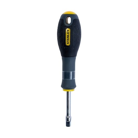 STANLEY 1-13-910 screwdriver with black and yellow handle, front view, tool category.