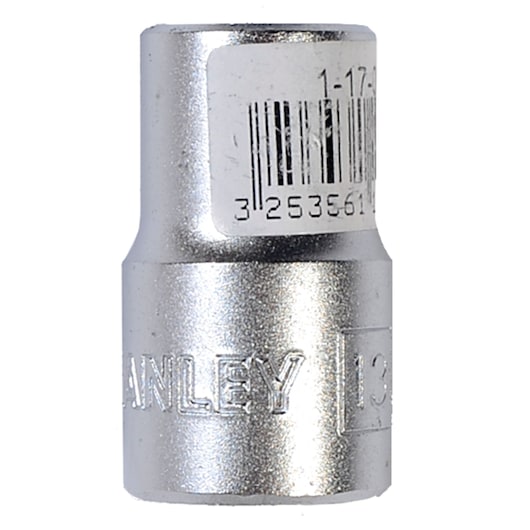 STANLEY 1-17-091 chrome socket, photography, front angle on white background.