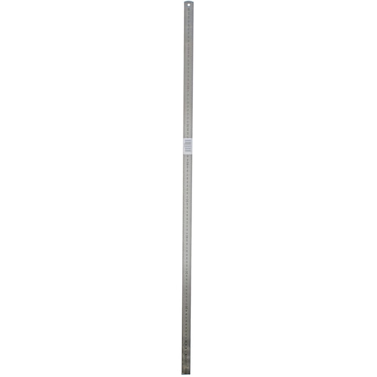 STANLEY 1-35-558 metal ruler with metric markings, straight edge, front view on white background.