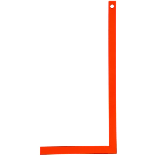 STANLEY 1-46-236 orange steel carpenter square, photography, front angle on white background.