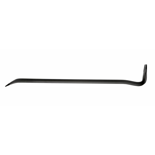 STANLEY 1-55-156 crowbar with curved claw, black metal, photographed from side on white background.
