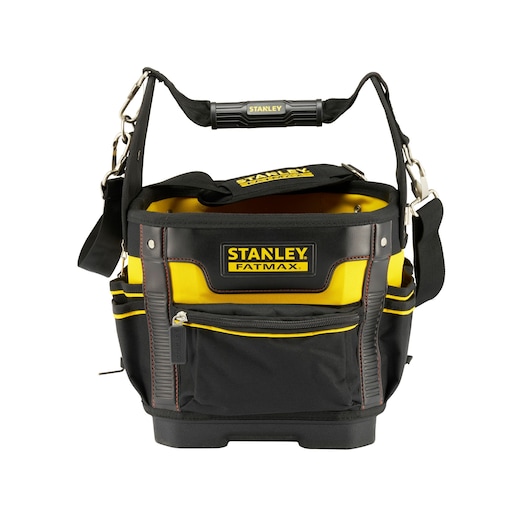 STANLEY 1-93-952 tool bag, FATMAX series, black and yellow, front view on white background.