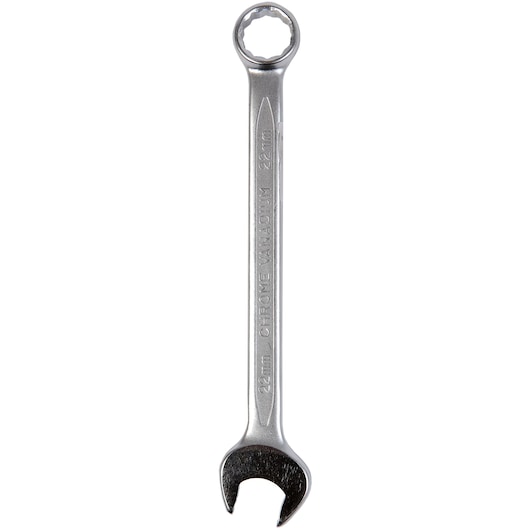 STANLEY 4-87-082 combination wrench, 22mm, silver, front view on white background.