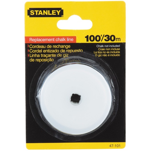 STANLEY 47-101 replacement chalk line, 100 feet, shown in retail packaging, front view on white background.