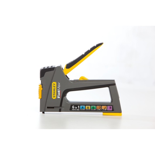 Stanley FatMax stapler FMHT0-70868, grey and yellow, multipurpose tool for fastening jobs.