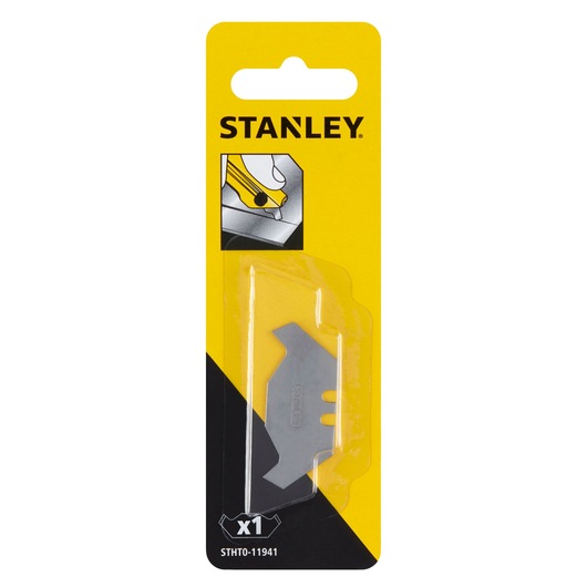 Stanley STHT0-11941 utility knife blade single pack, front angle, yellow and black packaging.