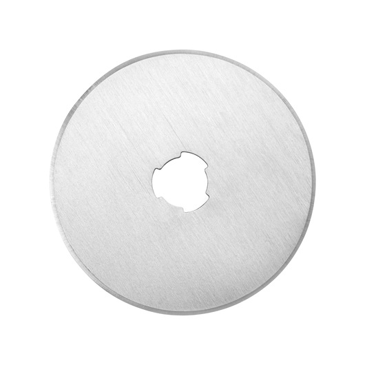 STANLEY STHT0-11942 circular steel rotary cutter blade, top view, silver finish, on white background.